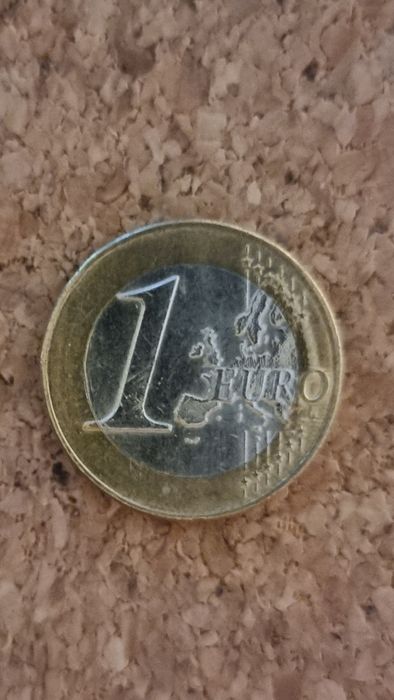 Moeda de 1 euro com erro de cunhagem