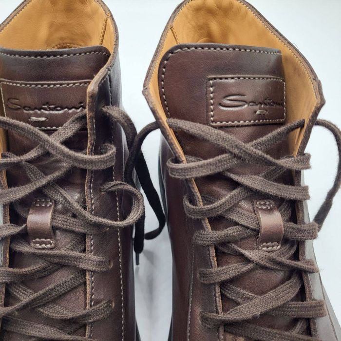 Оригінальні шкіряні туфлі Santoni, 8 (27 см), Італія