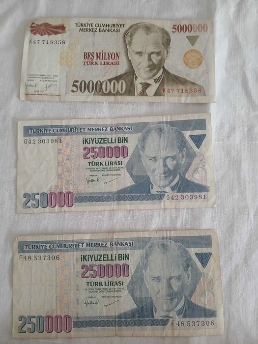 Stare liry tureckie banknoty