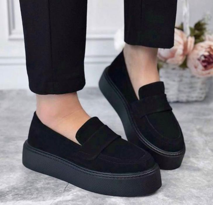 Лофери натуральний замш чорні,шоколад