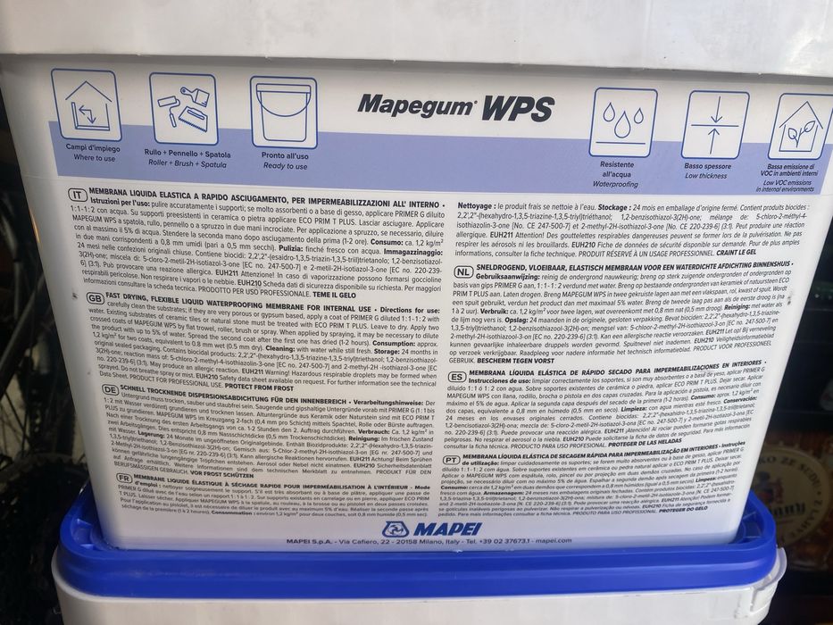 Гідроізоляційна суміш Mapei Гідроізоляція Mapegum WPS