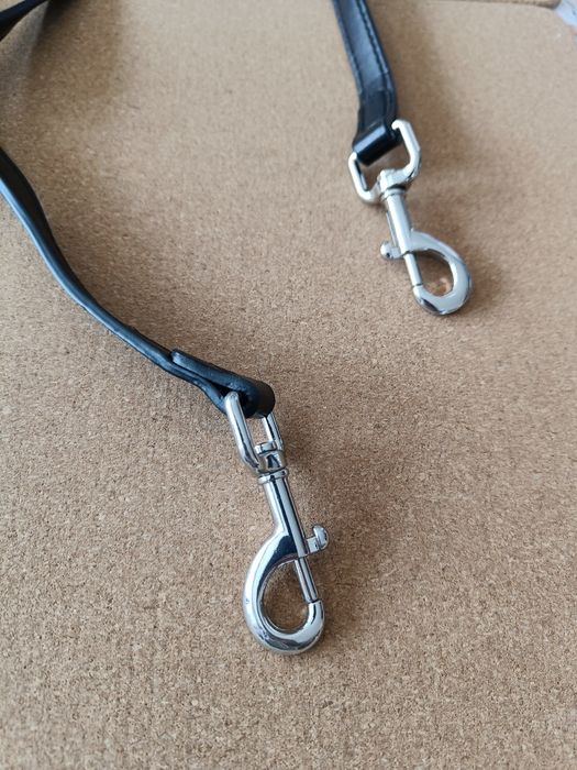 Nowy pasek do torebki czarny srebrne okucia regulowany