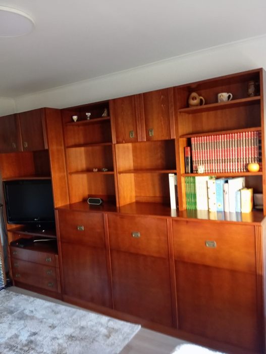 Móvel de parede com cama rebatível + estantes + TV