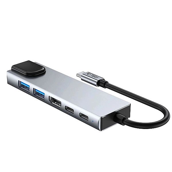 Adapter Tech-Protect HB02 HUB Adapter 6w1 USB-C + USB2.0 + USB3.0 + HD