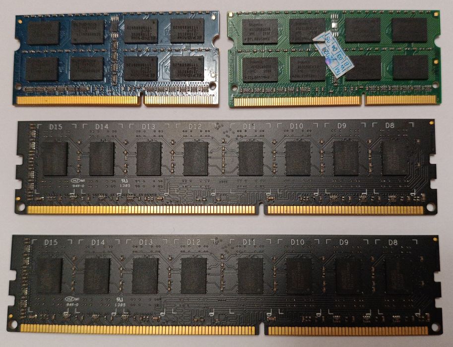 DDR3 2 GB 1333 MHz (2 планки), SODIMM DDR3 4 GB 1333 MHz (две планки)