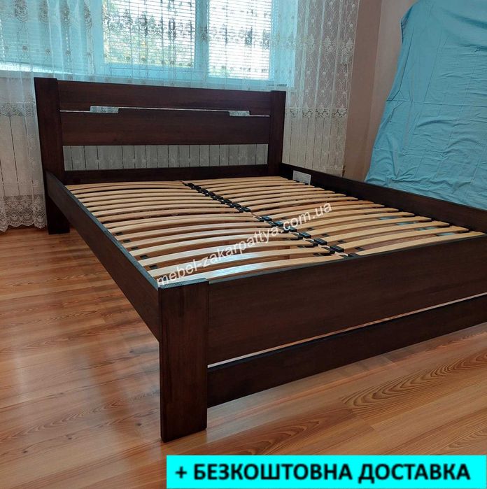 Купити ліжко з дерева. Двоспальне дерев'яне ліжко з бука. Ліжко з шухлядами. Кровать деревянная двуспальная. Ліжко 90,120,140,160,180х200. Доставка