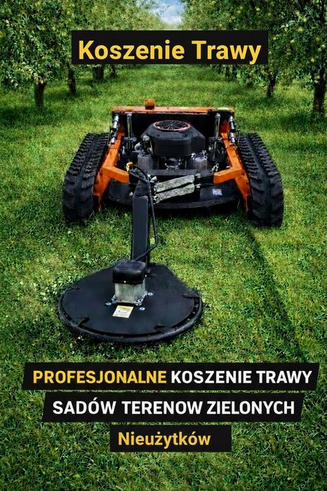 Koszenie trawy ogrodów działek nieużytków robot koszący skarpy wały