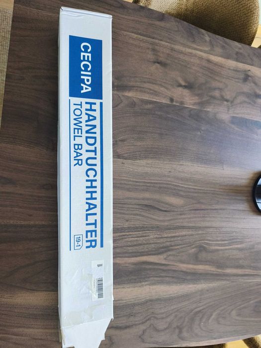 Toalheiro metal preto novo com 55 cm para wc - ainda na caixa original