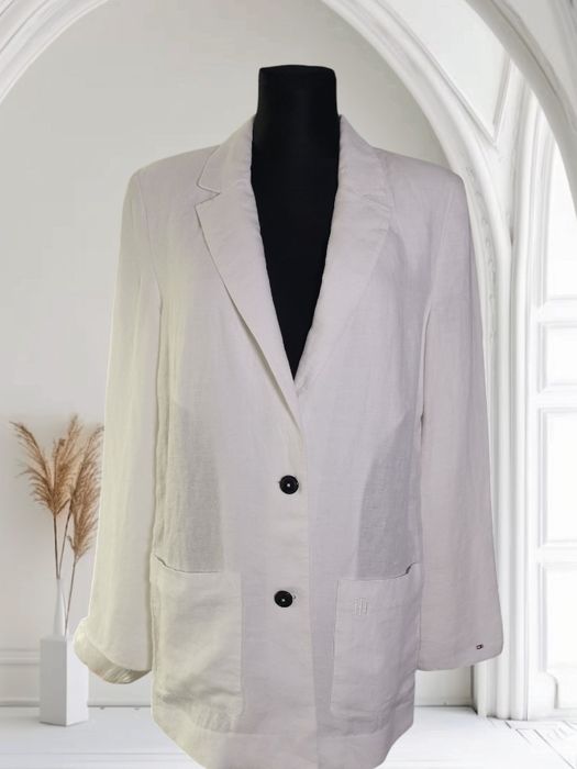 Piękna Lniana marynarka z kieszeniami Tommy Hilfiger