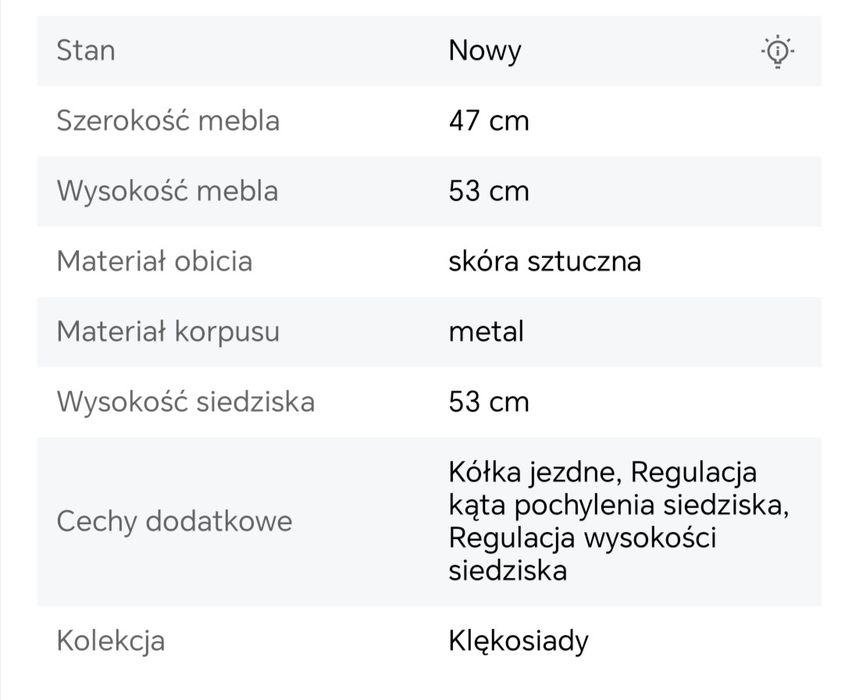 Klękosiad nowy nieużywany