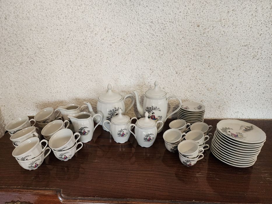 Serviço de chá e café Porcelana de Coimbra