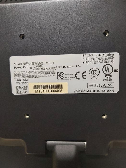 Monitor TFT LCD 15"64585888614273122