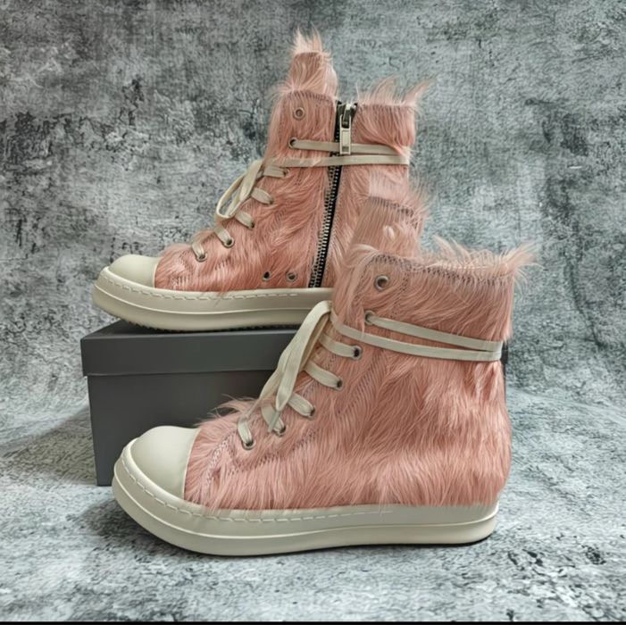 Rick Owens Ramones High «Pony Hair» Волосатые высокие рамоны рик овенс