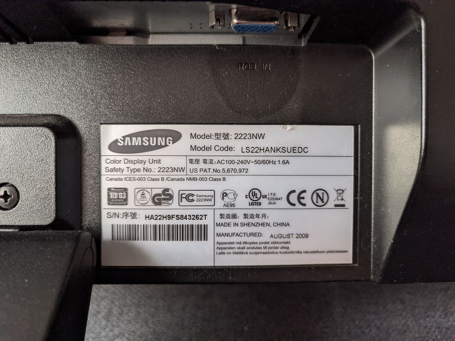 Монитор 22" Samsung 2223NW Самсунг 2223NW