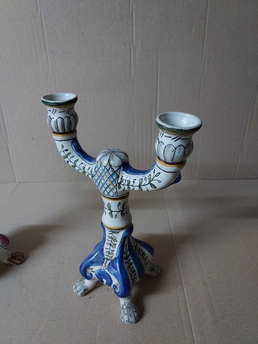 Castiçal Pintado à Mão – Suporte para 2 Velas