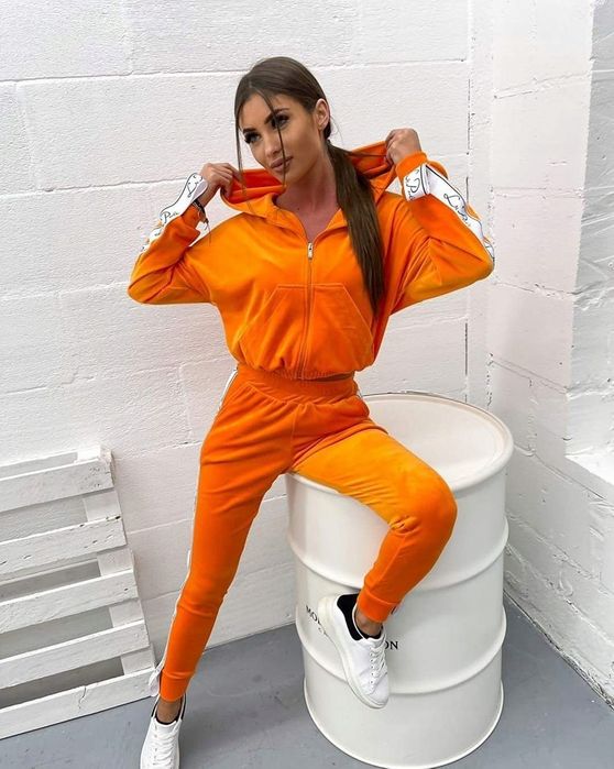 Dres La Perla Besties S M pomarańczowy beżowy brzoskwiniowy lampasy