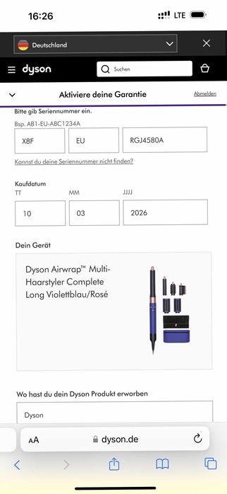 Дайсон стайлер Dyson HS05 Airwrap Complete Long Vinca Blue Оригінал