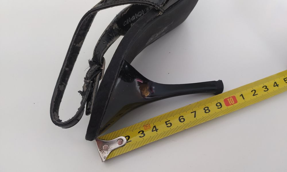 Szpilki, czarne, sandałki, rozmiar 38, na obcasie, 10 cm szpilka
