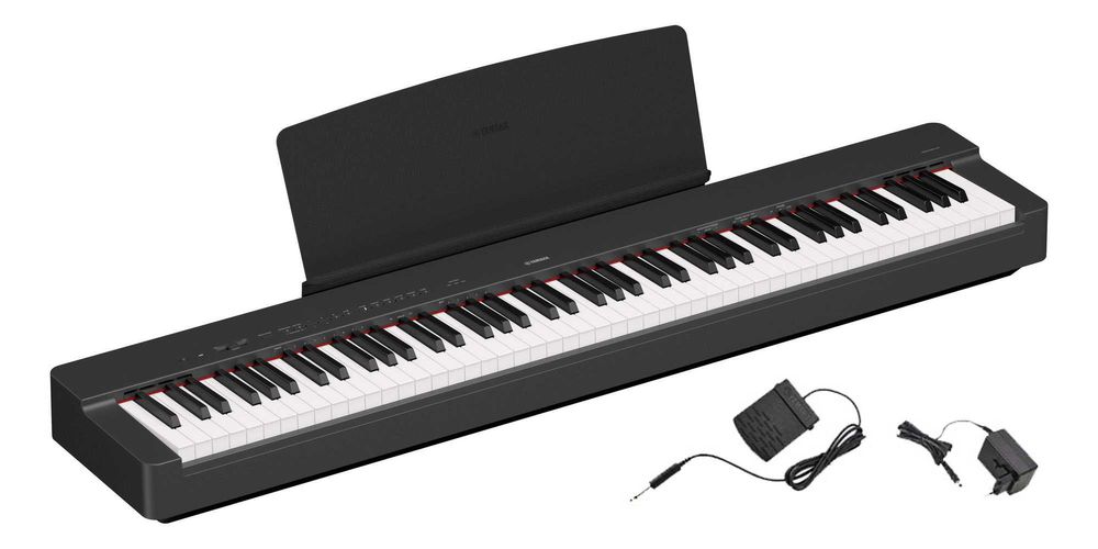 YAMAHA P-225 Czarne Pianino + Statyw Ławka Słuchawki |  ZESTAW