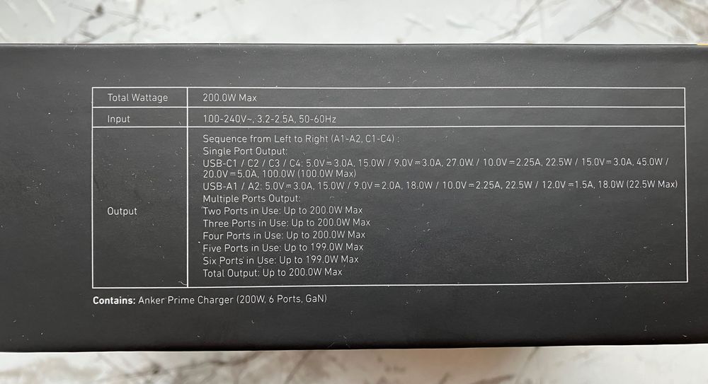 Настільний зарядний пристрій ANKER GaNPrime™  200W +кабель 240W. Новий