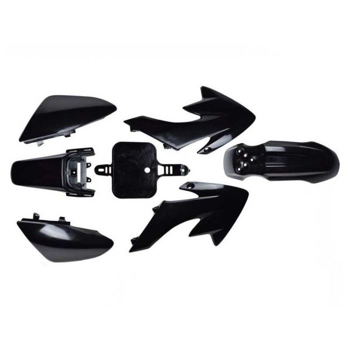 Kit de plasticos Pretos 6 elementos Pit bike Mini moto