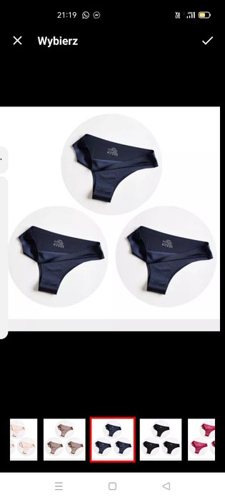 Majtki bezszwowe granatowe 3szt. XS