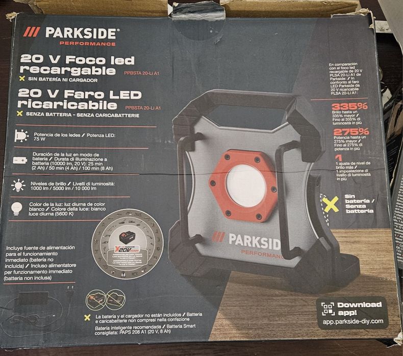 Reflektor LED akumulatorowy Parkside performance 20V PPBSTA 20-Li A1 LED