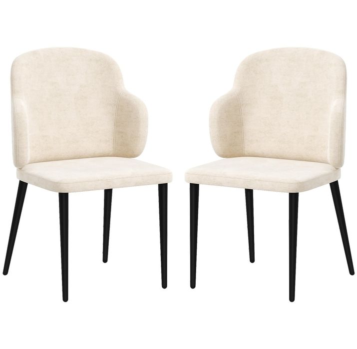 Krzesła kuchenne do jadalni beżowe - ZESTAW 2 szt.