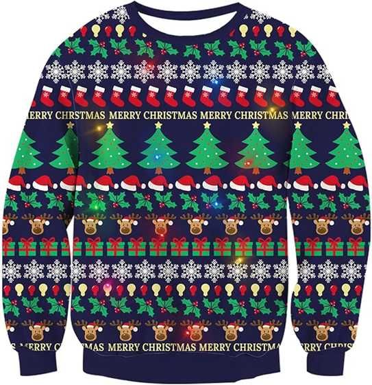 Nowy męski sweter / bluza / bluzka /świąteczny /świecący /R-XL !A1879!