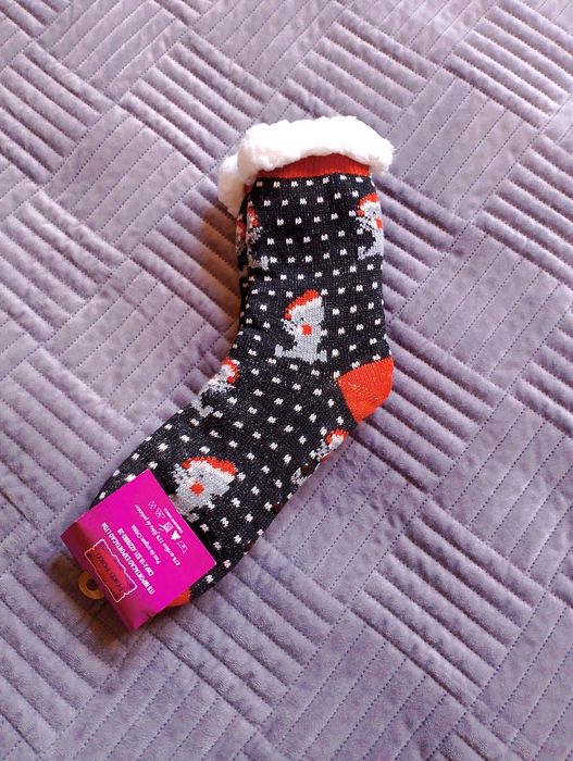 Nowe świąteczne skarpety zimowe antypoślizgowe r. 39-42