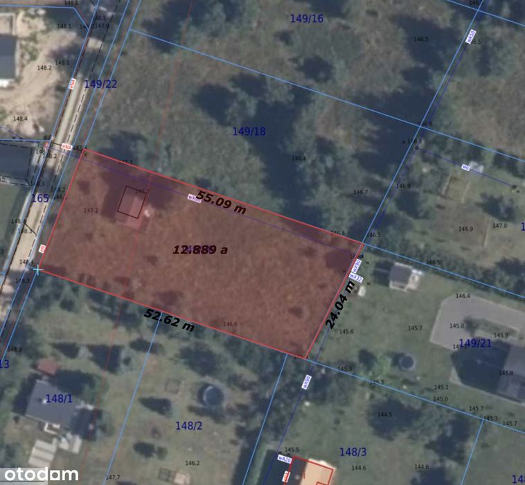 Ogrodzona działka 1288 m2 z domkiem 20 m2 i warunkami zabudowy