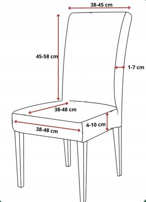 Nowy czarny elastyczny pokrowiec na krzesło zestaw 6 sztuk