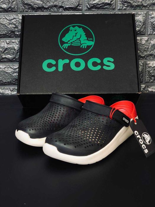 Crocs мужские черные сабо для отдыха и прогулок  Последние размеры / кроксы crocs эластичные удобные шлепанцы на лето