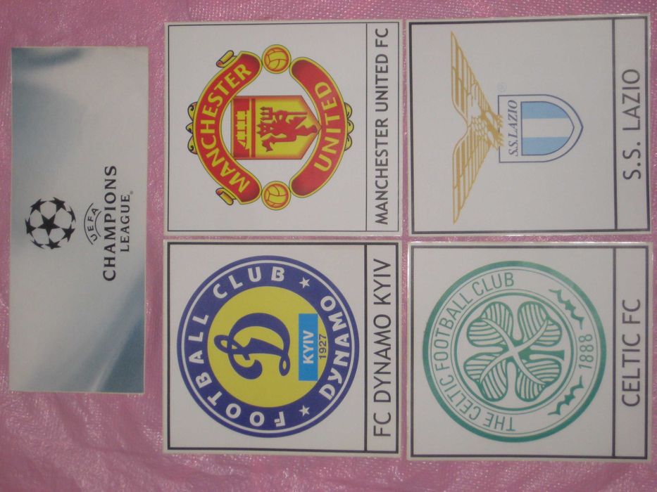 Наклейки: Динамо Киів Lazio Celtic Manchester United (19х21см) Футбол