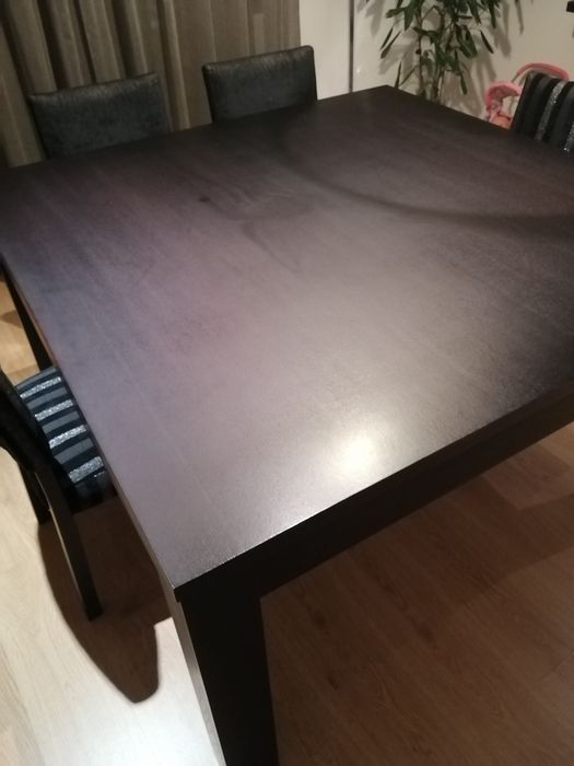 Mesa jantar quadrada extensível wengue preto