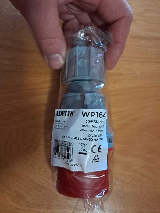 Wtyczka siłowa - 16A 3P+E, 415V, 50/60hz, IP44 ADELID WP164 (nowa)