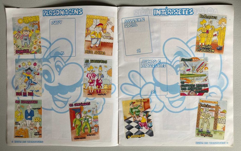 Caderneta de Cromos Antiga: Escola das Videoloucuras