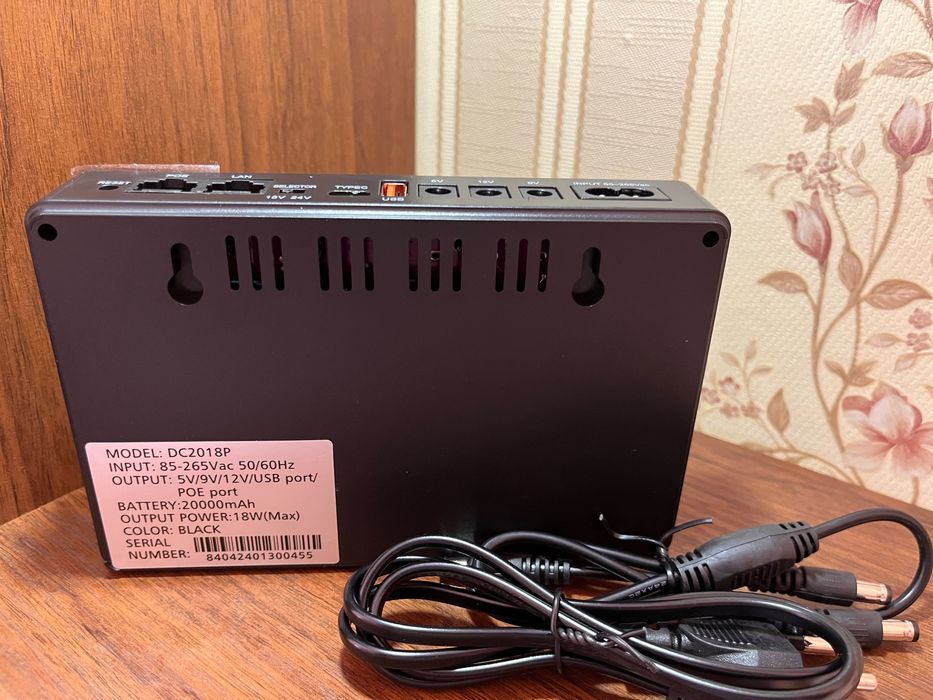 mini ДБЖ (20000mAh)  для роутеру  POE Function 5V 9V 12V 24V DC