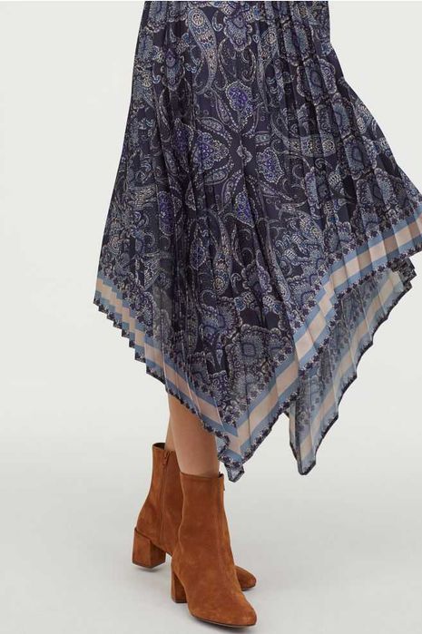 Vestido comprido assimétrico padrão paisley H&M T: 38 Novo c/etiqueta