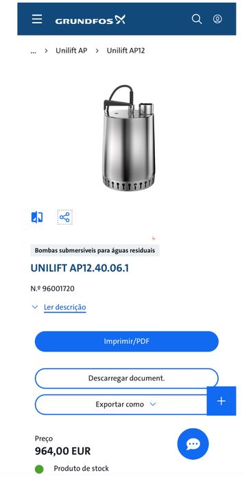 Bombas submersíveis para águas residuais