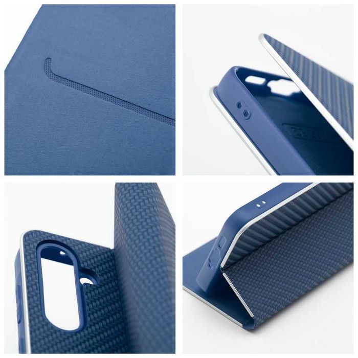 Kabura Etui Book Carbon do Samsung Galaxy A16 5G + Szkło Hartowane