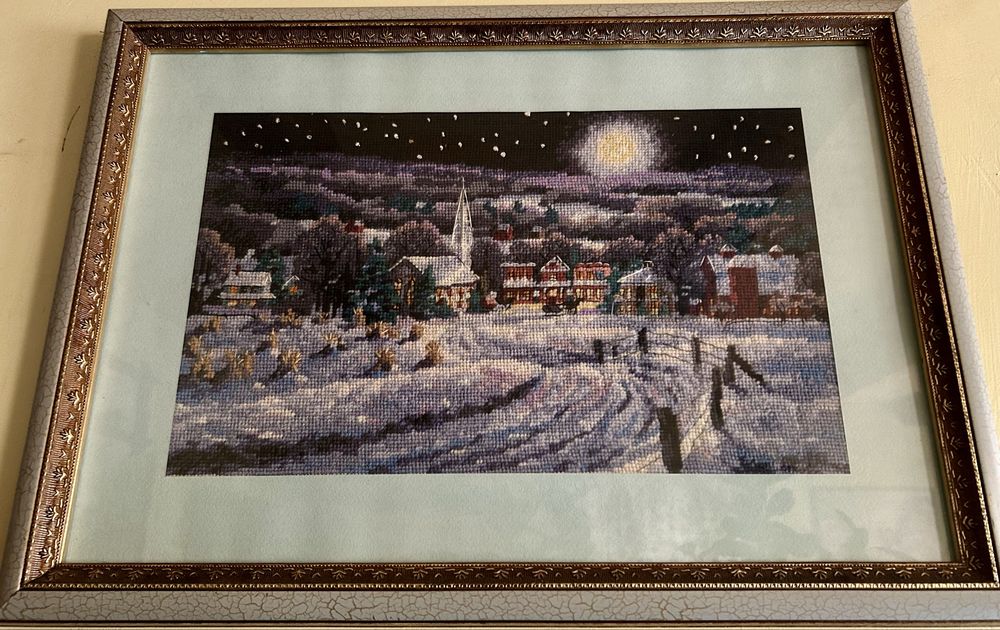 Картина вишита, з рамою, під склом