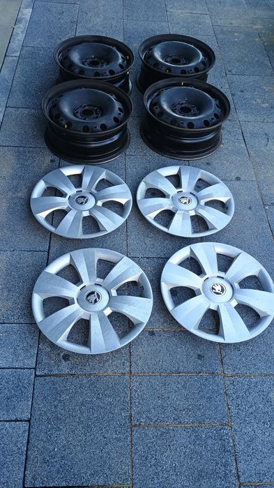 Felgi stalowe + kołpaki oryginalne skoda