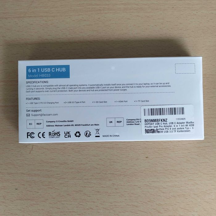 Adaptador Hub USB C para MacBook Pro/Air iPad Pro e Windows