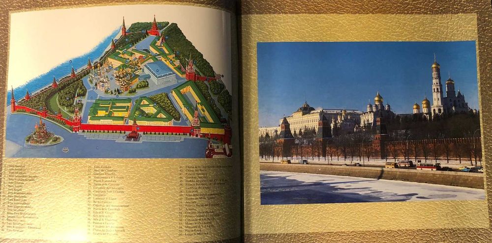 Brochura Kremlin de Moscovo da Aeroflot em Italiano - 1998