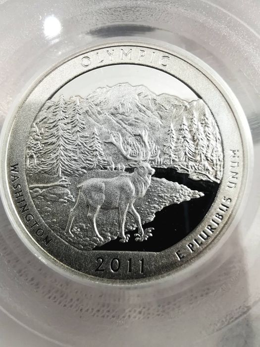 США 25 центів 2011р. - Національні парки США " OLYMPIC". СРІБЛО. СЛАБ