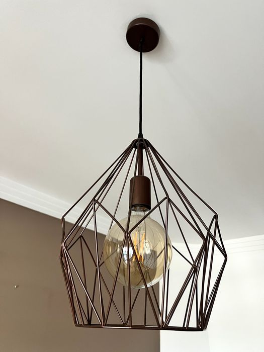 Candeeiro de Teto em Ferro (Rustico) - Castanho / Bronze