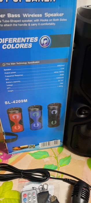 Colunas portáteis Bluetooth a bateria 24w usb,sd,aux e microfone