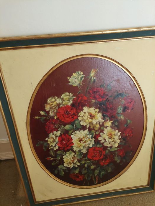 Grande quadro a oleo Lucilia Monteiro com moldura