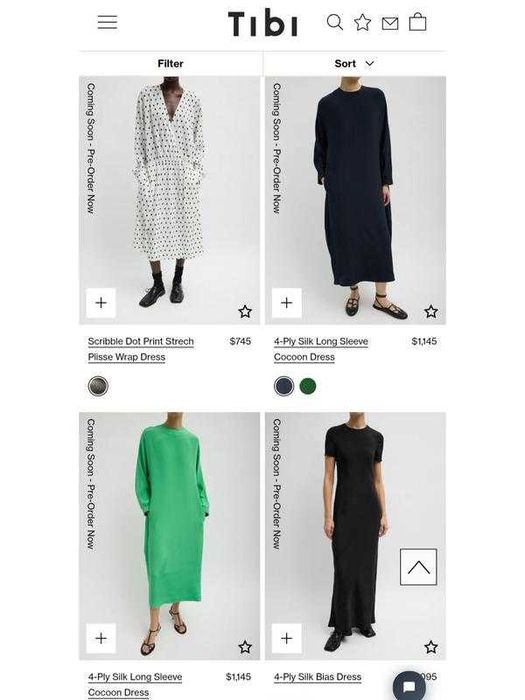 шёлковое платье / шёлк + шерсть / ретро / Tibi New York - 40-42рр (S)